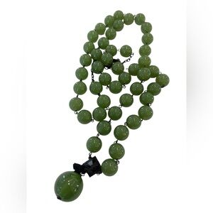 Poggi Paris green round  Peking glass  bead necklace